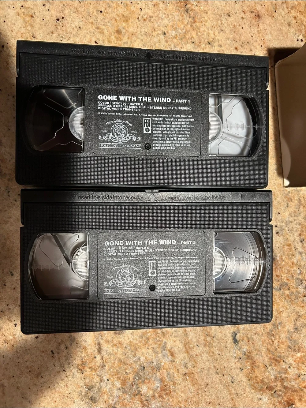 Gone With The Wind” VHS 2 Films Part 1&2 remastered from the 1939 epic romance